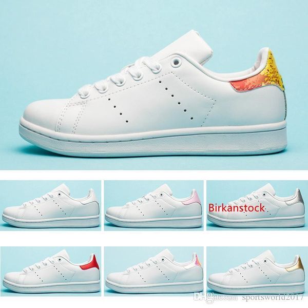 

women men new stan designer shoes fashion smith sneakers casual shoes navy stripe green gold white leather sport classic flats
