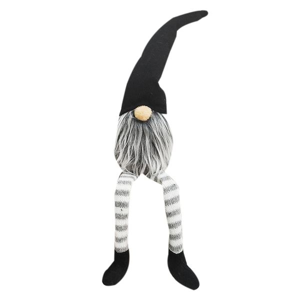 

cute christmas decoration sitting long leg no face elf doll decorations for home new year gift for kids(black