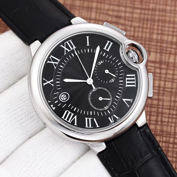 

fashion man watch leather strap wrist watches men quartz silver new design reloj hombre gift clock luxury hour, Slivery;brown