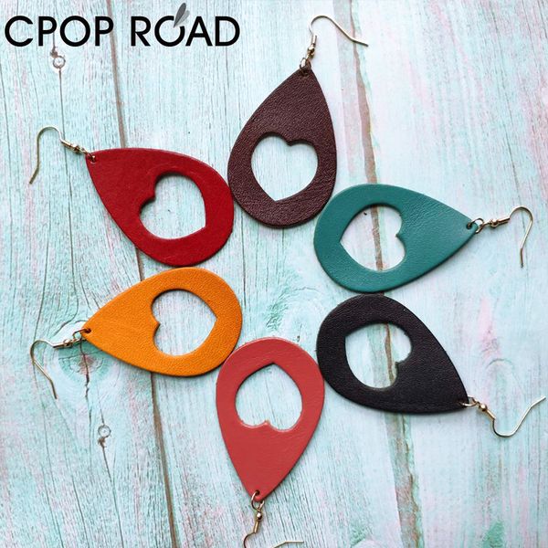 

коровьей полые формы сердца кожа серьги симпатичные ювелирные изделия multicolors fashion girl модные аксессуары из натуральной кожи подарки, Silver