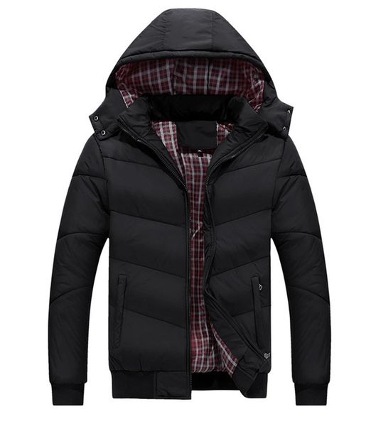 

Winter Mens Designer Hooded Parkas Fashion Thick Solid Outerwear Mens Long Sleeve Loose Coats with Zipper