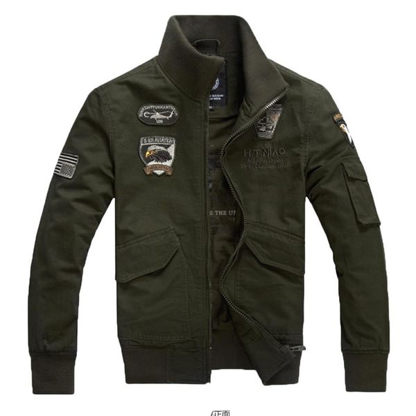 

men casual stand collar long sleeve embroidery pocket rib, jacket coat casual, outdoor, etc patchwork outwear, Black;brown