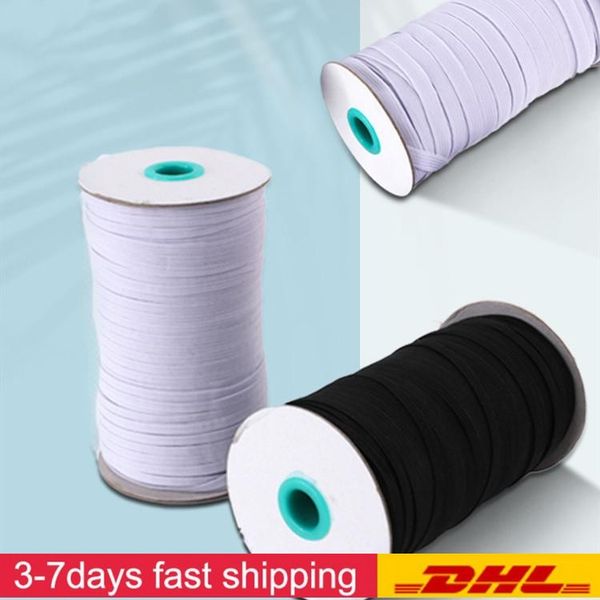 

dhl ship fast delivery 109 yards length diy braided elastic band cord knit band sewing 6mm widely used for masks