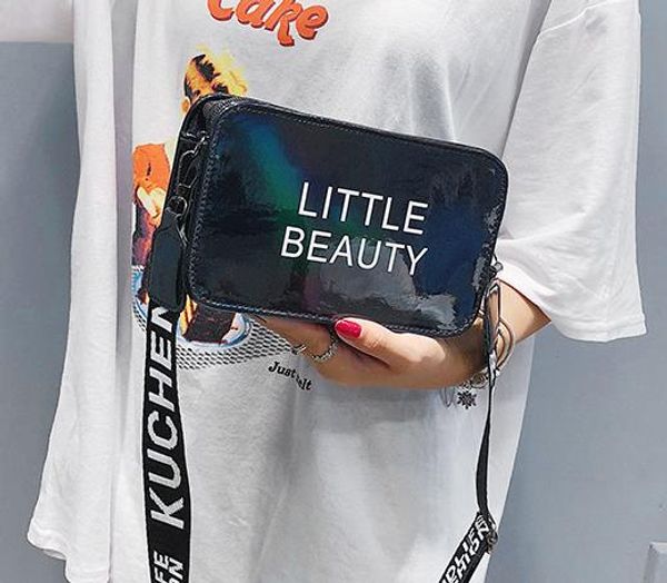 

female 2020 new ins wild messenger wide shoulder strap laser small square bag shoulder bags selling