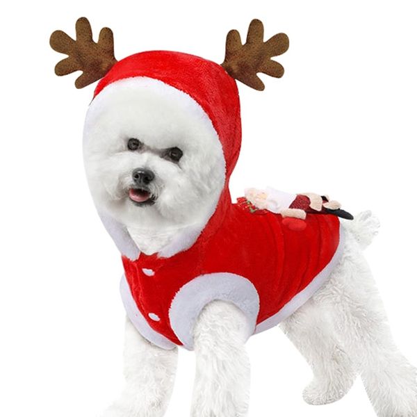 

christmas elk costume dog clothes puppy holiday apparel outfit dog party dress up hoodie pet reindeer coat winter dog 2 legged c