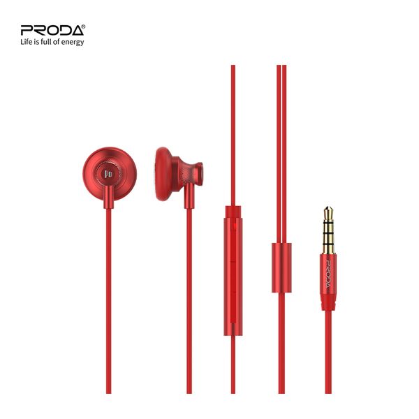 

wired earphones cell phone accessories proda murphy metal music earbuds hi-fi sound quality 3.5mm jack