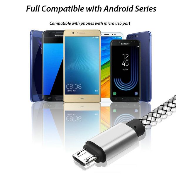 

micro usb data cable cord phone charge wire cabo micro usb nylon 3 m for huawei p smart 2020 honor 20i 9 lite xiaomi redmi 7a 7