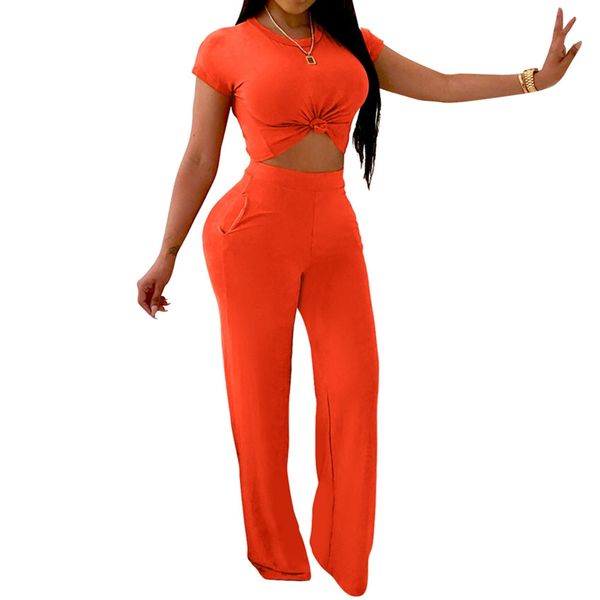 

Summer 2 Piece Set Women Pant And Toptracksuit Casual Short T-Shirt Cropped Tops + Flare Long Wide Leg Pants Set Outfit 2018