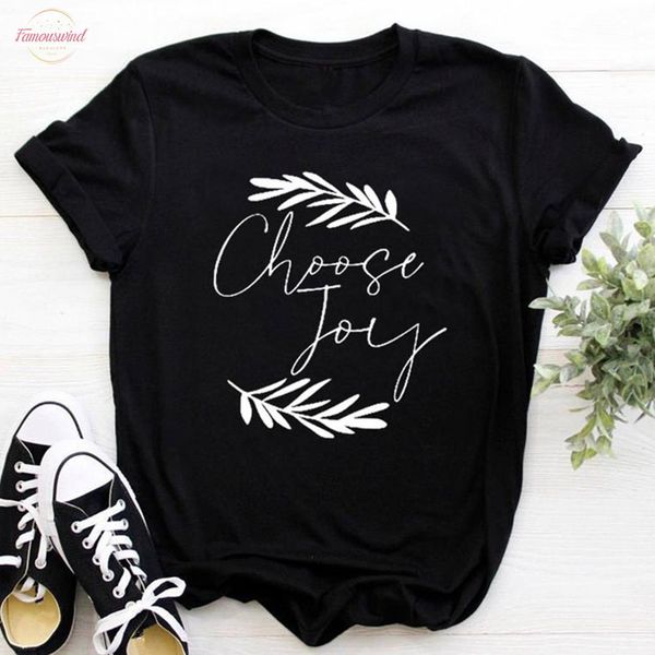 

t shirt for women choose joy printed casual short sleeve tshirts hipster tee female clothes streetwear, White