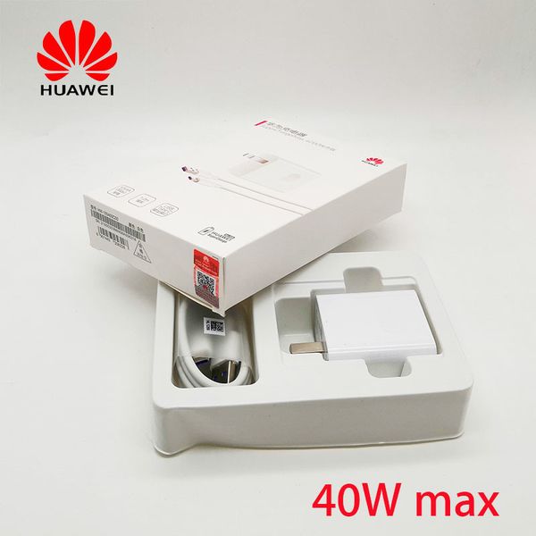 

original huawei supercharge charger super charging wall charger 40w for huawei p30 mate 20 pro rs nova 5 honor 20 magic 2 10v 4a