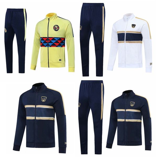 

2019 club america soccer jacket o.peralta tracksuit 19 20 r.sambueza chandal 2020 cougar soccer jersey training suits sports wear, Black;yellow