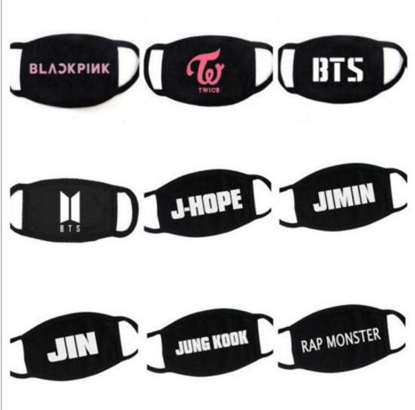 

party anime star mask teen fun fancy dress lower half face mouth muffle mask reusable dust warm windproof cotton masks black