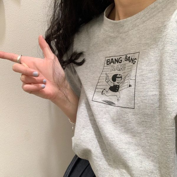 

nantao 2020 cartoon fun printing loose ancient feeling round collar short sleeve female t-shirt t-shirt gr113, White