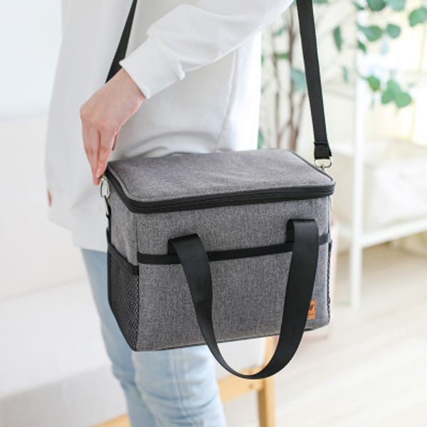 

high capacity outdoor picnic bag waterproof thicken insulation keep cool lunch pouch takeaway meal delivery thermal boxs, Blue;pink