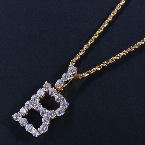 

Iced Out Bling Bling Письма Ожерелье Кулон-Золото Серебро Начальные Прелести Алфавит Перс