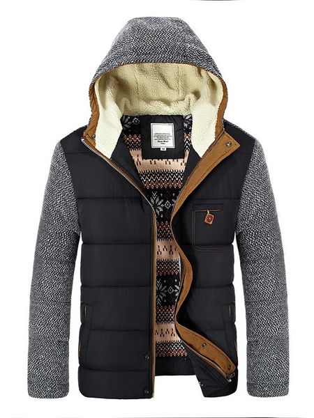 

winter jackets men's coats 2019 3xl thick fleece stand collar men's jackets casual solid male outerwear warm coat outfits, Black