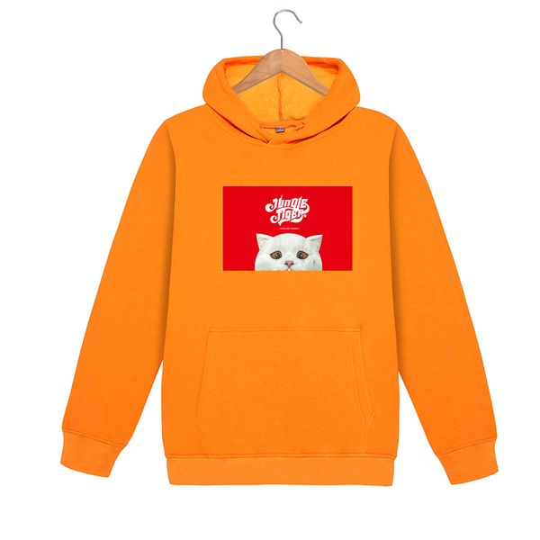 

designer men's hooded men's fashion casual sweater printed with cute cat print brand pullover long sleeve men's thick jumper, Black