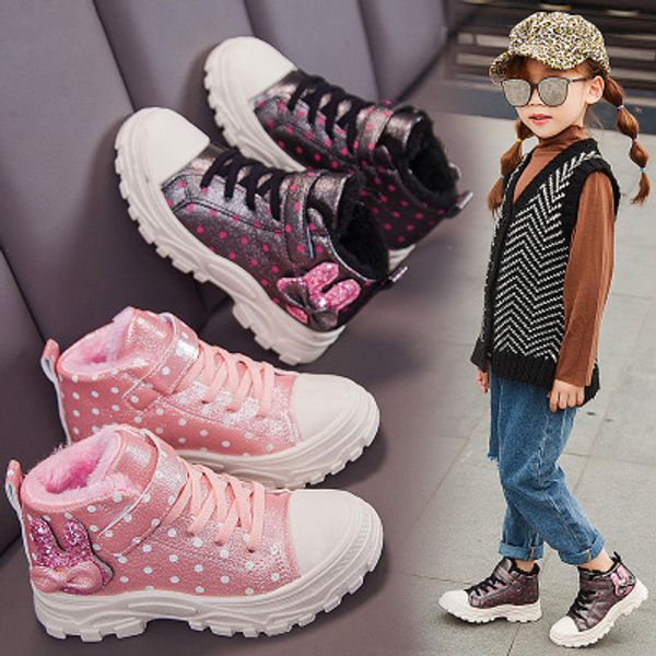 

девушки моды snowfield boots winter comfort мягкие плюшевые non-slip кожаные ботинки симпатичный мультфильм хлопок keep warm martin short bo, Black;grey