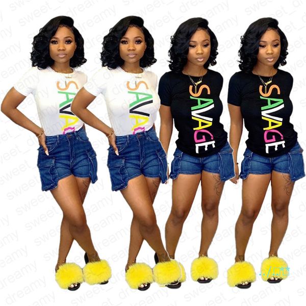

women clothes summer short sleeved t-shirts casual savage print pullover t-shirts outfits tees skateboard hip hop streetwear d42006, White