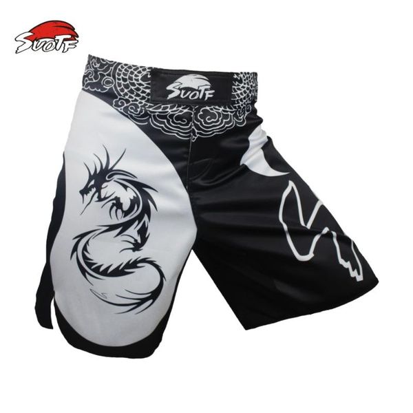 

suotf dragon boxing domineering motion picture cotton loose size training kickboxing shorts muay thai boxing shorts, Blue