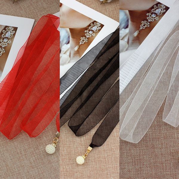 

women's chiffon pearl beads bead bead pendant pendant waist chain all-match dress decoration thin belt women's waist decoration, Black;brown