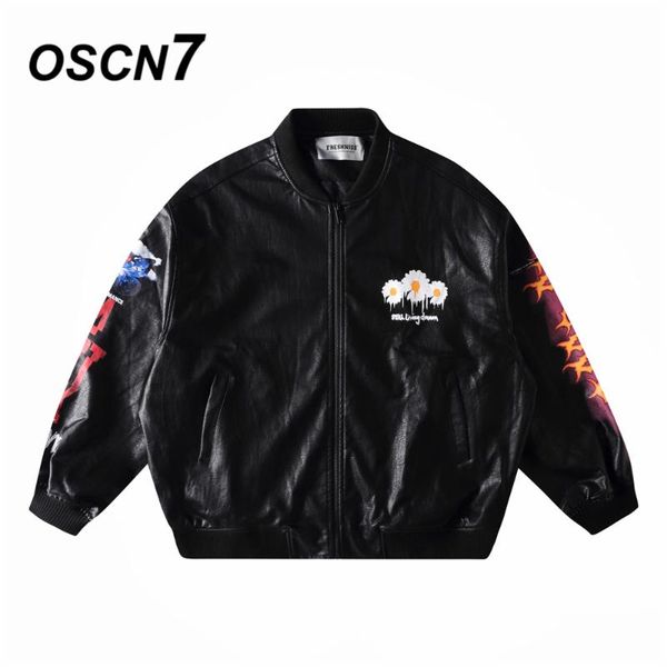 

oscn7 casual baseball jackets men 2020 new japanese high streetwear embroidery loose casual women jackets coat 667, Black;brown