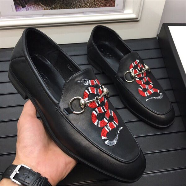 

19ss 2019 men dress shoes plus size 38-45 men business flat shoes 2 colors breathable low men formal office shoes, Black