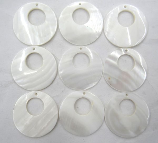 

natural quartz crystal abalone shell carved the round shell pendant for diy jewelry making necklace accessories 10pcs a23, Silver