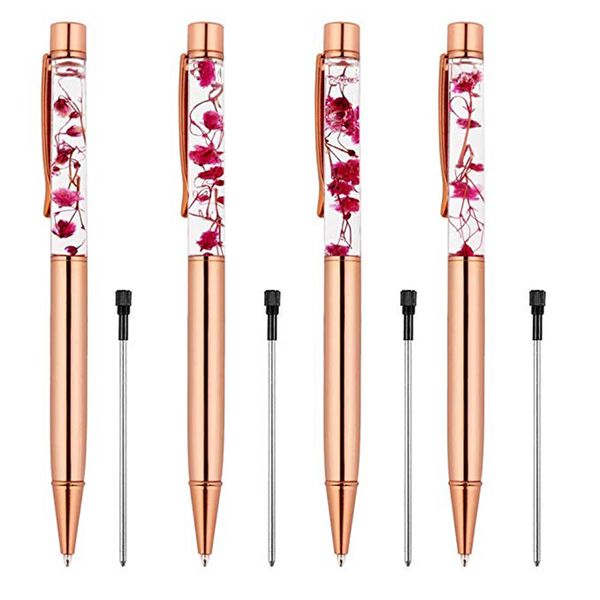 

rose gold pen crystal gradient ball pens exquisite creative luxury high-quality gold foil ballpoint pens gift student supplies, Blue;orange