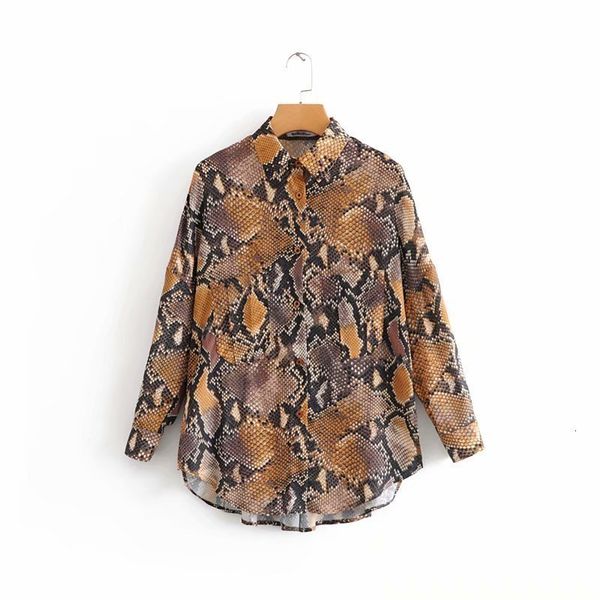 

women women blouse fashion women vintage snake pattern pocket loose smock blouse shirt casual slim femininas blusas ls2643, White