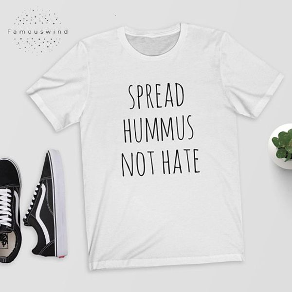 

spread vegan t shirt hummus not hate tee shirt vegan vegetarian perfect gift funny shirt je polyester hummus houmous, White