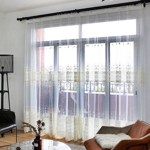 2019 Embroidery Geometric Tulle Curtain For Baby Girl Bedroom