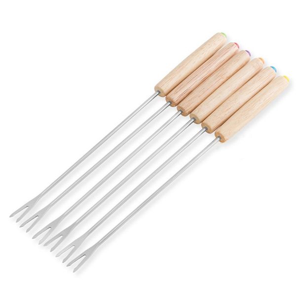 

stainless steel chocolate fork pot forks cheese fruit dessert fork fondue melting skewer kitchen tools