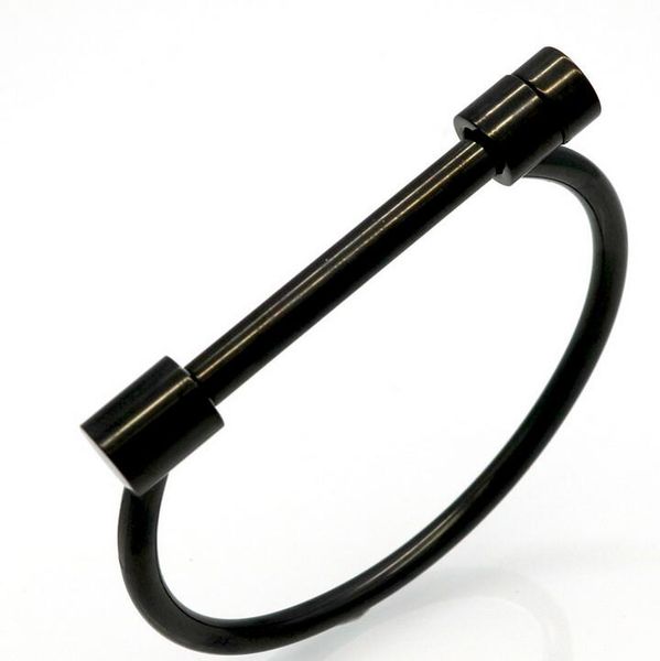 

d word horseshoe buckle stainless steel bracelet street beat mixed batch, Black