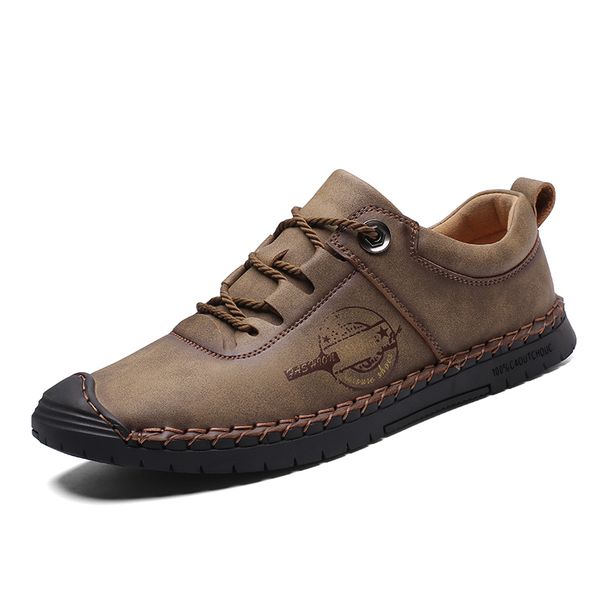 

new split leather men casual shoes fashion driving moccasins slip on loafers men flat shoes men's, Black