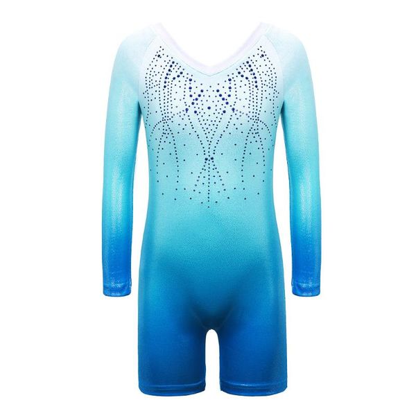 

baohulu kids gymnastics unitard long sleeve sparkle rhinestone gymnastics leotard for girls child show costume