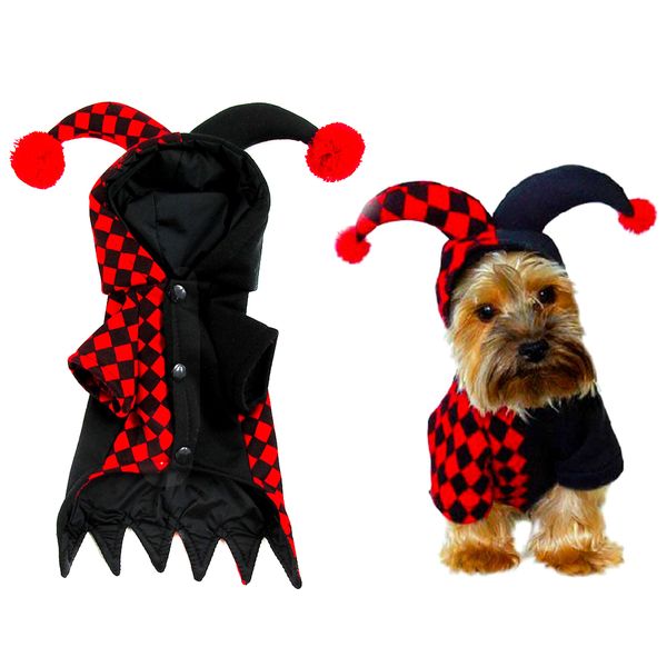 

cute pet dog clothes halloween funny costume warm cat wizard hat hooded jacket