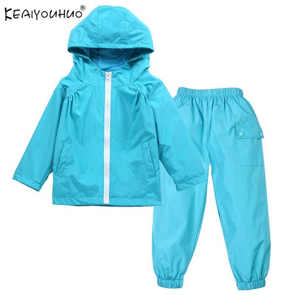 

children clothing girls sets keaiyouhuo 2018 spring waterproof raincoat boys clothes sets zipper hooded kids casual sport suits kwcda, Red;brown