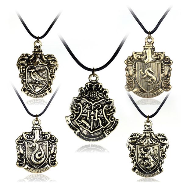 

fashion harry hogwarts badge necklace gold wizard academy college pendant chains potter fashion jewelry for christmas gift ing, Silver