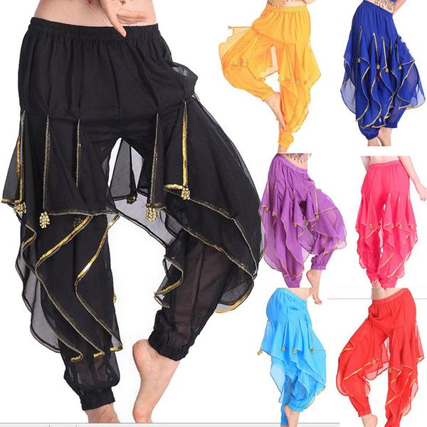 

egypt bollywood 8 colors belly dancing skirts swing skirt belly dance pants professional costume india dance pant, Black;red