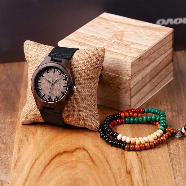 

bobo bird ebony wood watch customized gift quartz movement wristwatch for son mom dad boyfriend engraved, Slivery;brown