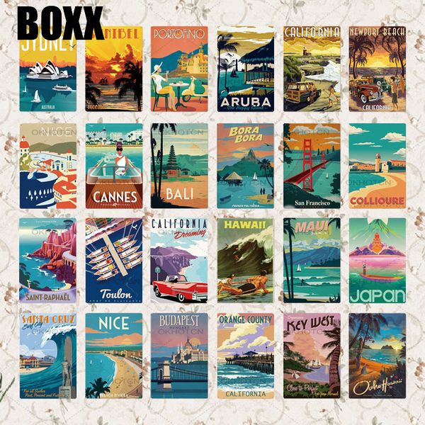 

2020 сша город путешествие металл плаката налет металл урожай металл олово вход home decor декор стена для гостиной beach house декоративног