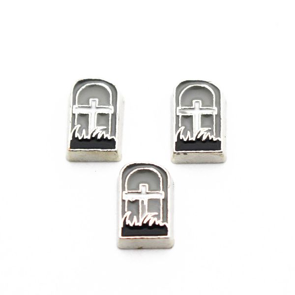 

new style 20pcs/lot silver halloween headstone alloy floating charms living memory floating lockets charms for diy accessory, Bronze;silver