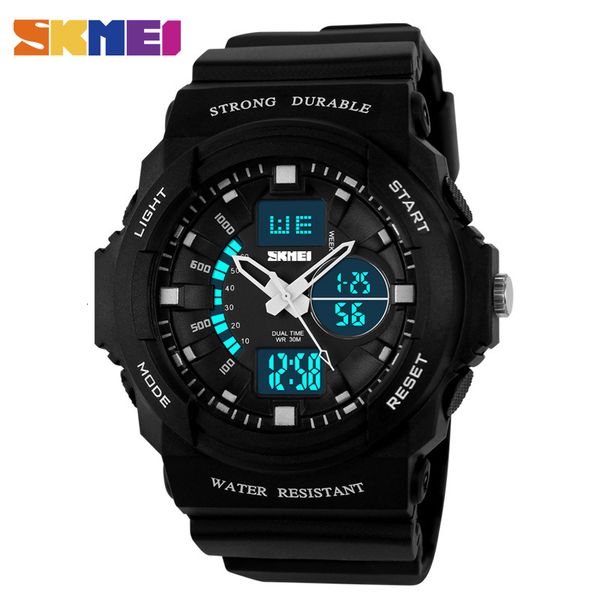 

skmei outdoor sport kids watches 5bar waterproof shock resistant watch multifunction children wristwatches montre enfant, Slivery;brown