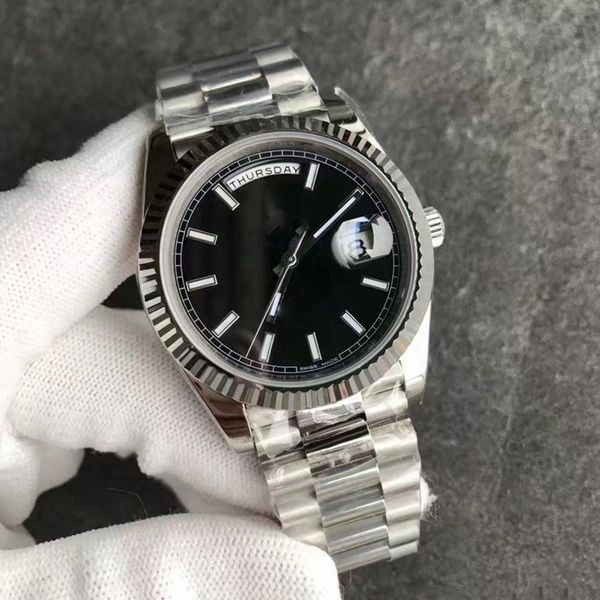 

2020hot продажа 40мм из нержавеющей стали застежка твердая автоматическое движение 2813 механические часы мужчины big date президент desinge, Slivery;brown