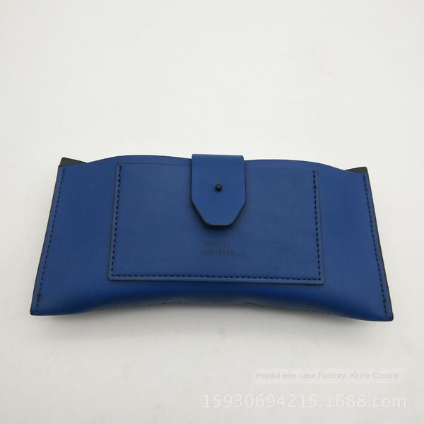 

leather soft bag sun high-end blue glasses case glasses leather case