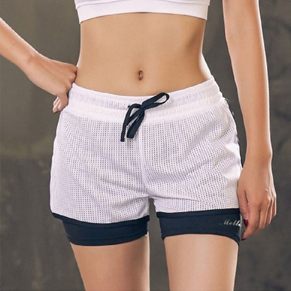 

women casual running shorts jogging waistband summer tousers, White;red