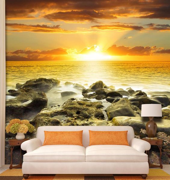

self-adhesive] 3d sunrise at sea 251130 wall paper mural wall print decal murals