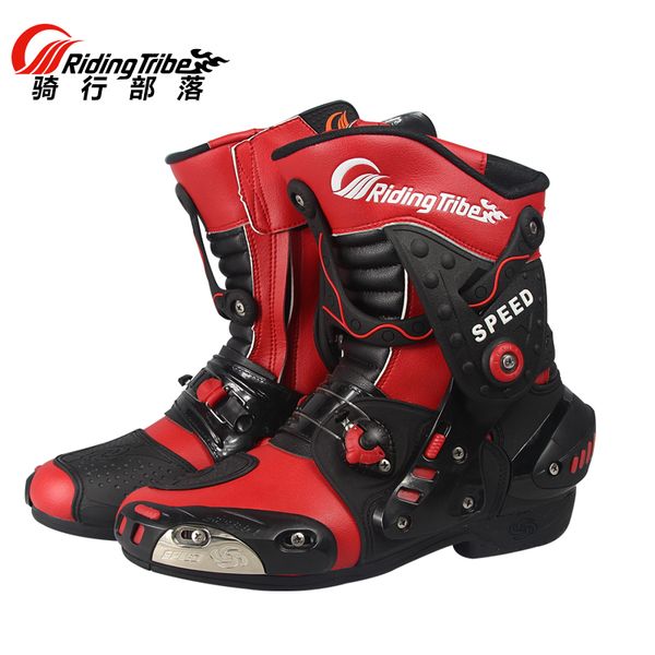 

riding tribe high speed motorcycle calf boots motorbike racing microfiber leather boot motocross waterproof a010 shoes
