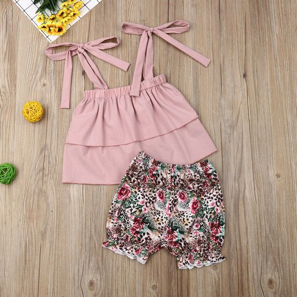 Summer Toddler Baby Girl Clothes Floral Halter Top+Shorts Pants Outfits 2pcs//Set